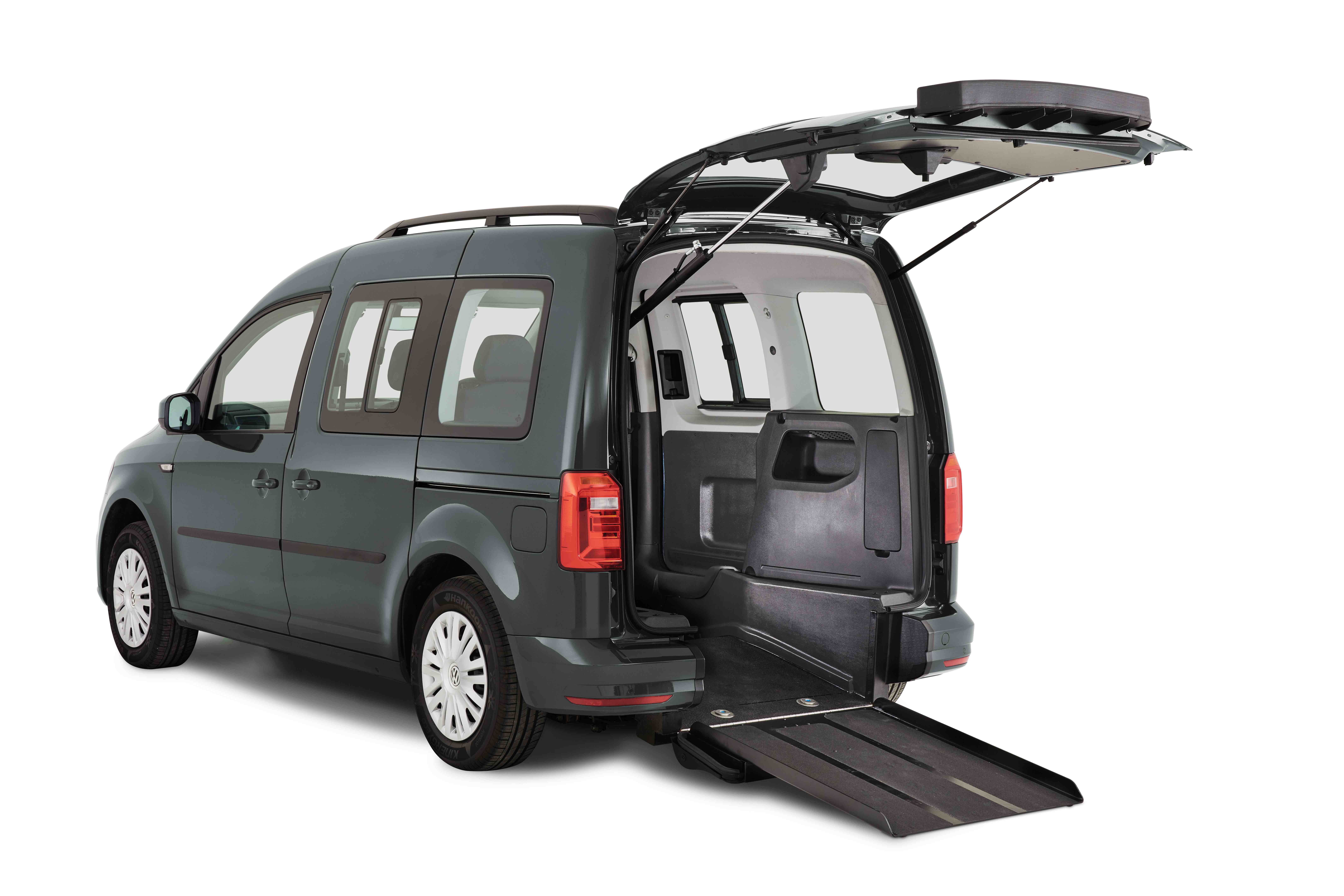 vw caddy wav wheelchair accessible vehicle rear boot angle in grey in west midlands