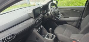 Interior shot of the front of car